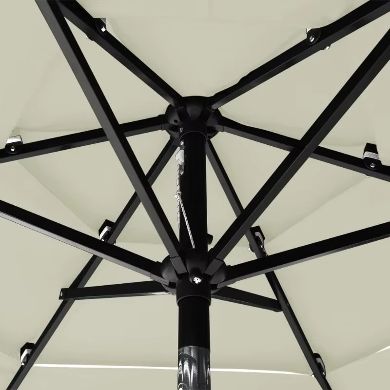 Large 3-Tier Outdoor Umbrella with Tilt and Crank Mechanism