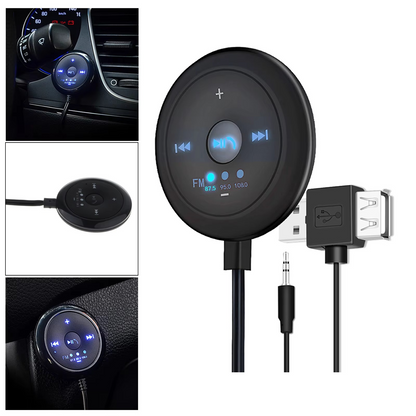Wireless Car Audio Adapter with Bluetooth and AUX Input