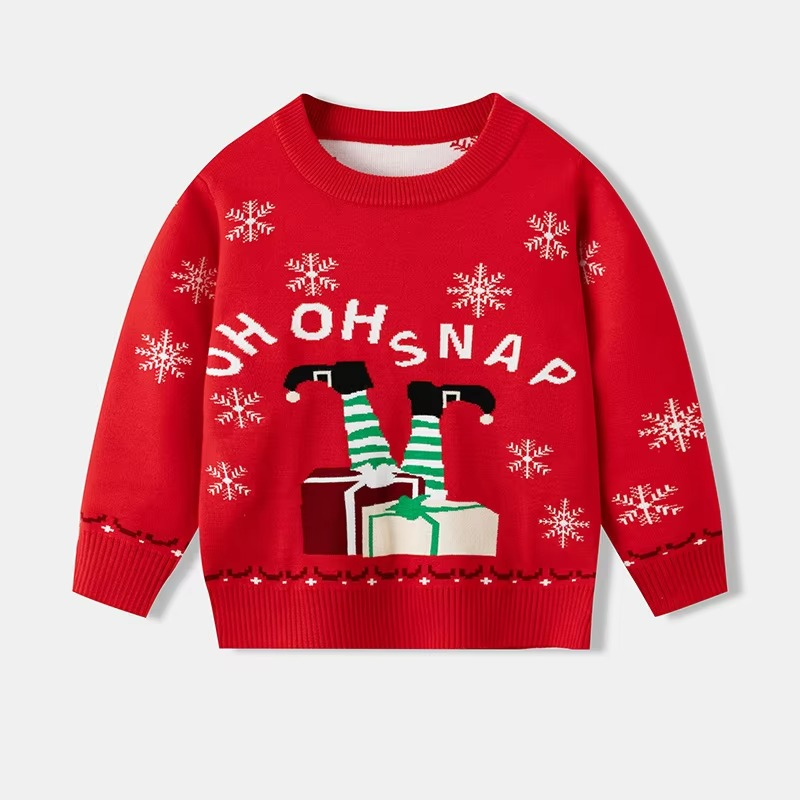Soft Boy's Winter Sweater, Fun Long Sleeve Pullover - Hehif