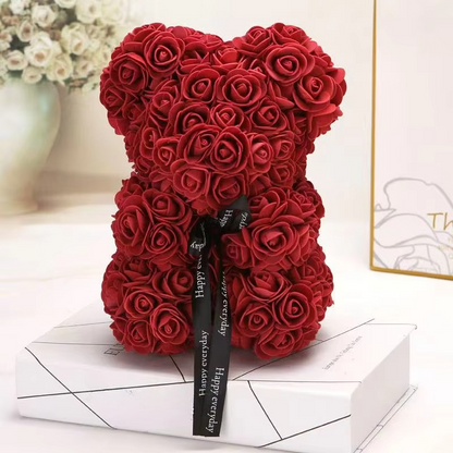 Lovely Rose Teddy Bear Figure in Gift Box