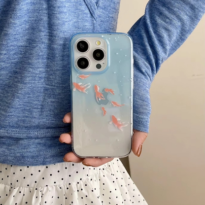 Colorful Fish Pattern Clear Phone Case for iPhone