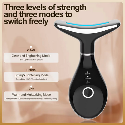 Rejuvenating 3 in 1 LED Face Massager with Red Light