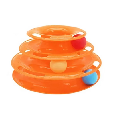 Fun Feline Play Tower with Balls and Tracks