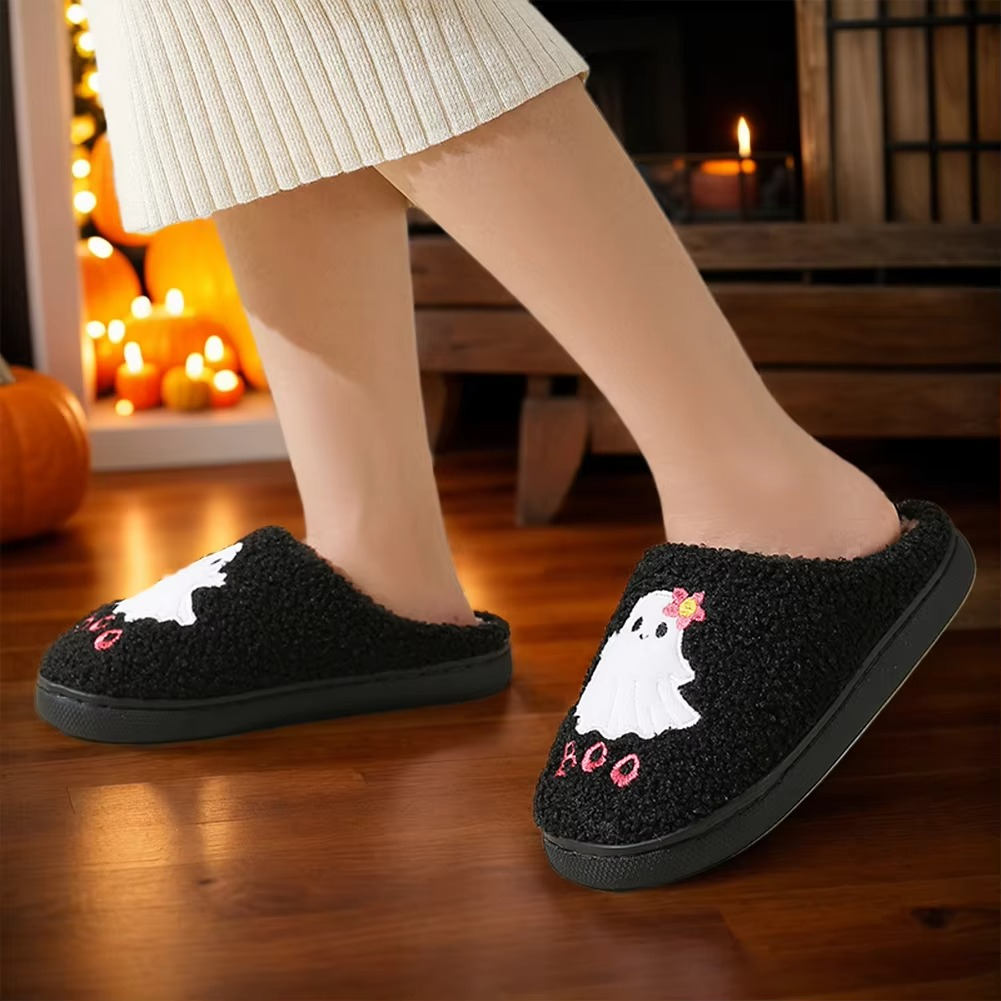 Warm Halloween Spirit Plush Slippers