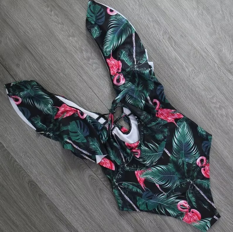 Ladies Floral Halter Neck Swimwear