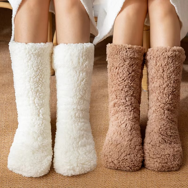 Warm Fuzzy Cozy Winter Socks with Grip Soles