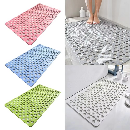 Soft Grip Non-Slip Shower Mat with Suction Cups, Mildew Resistant