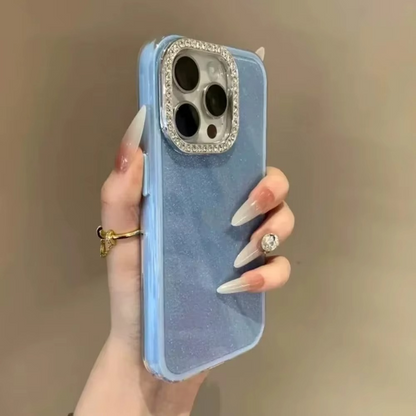 Sparkly Glitter Phone Case with Diamond Camera Cover