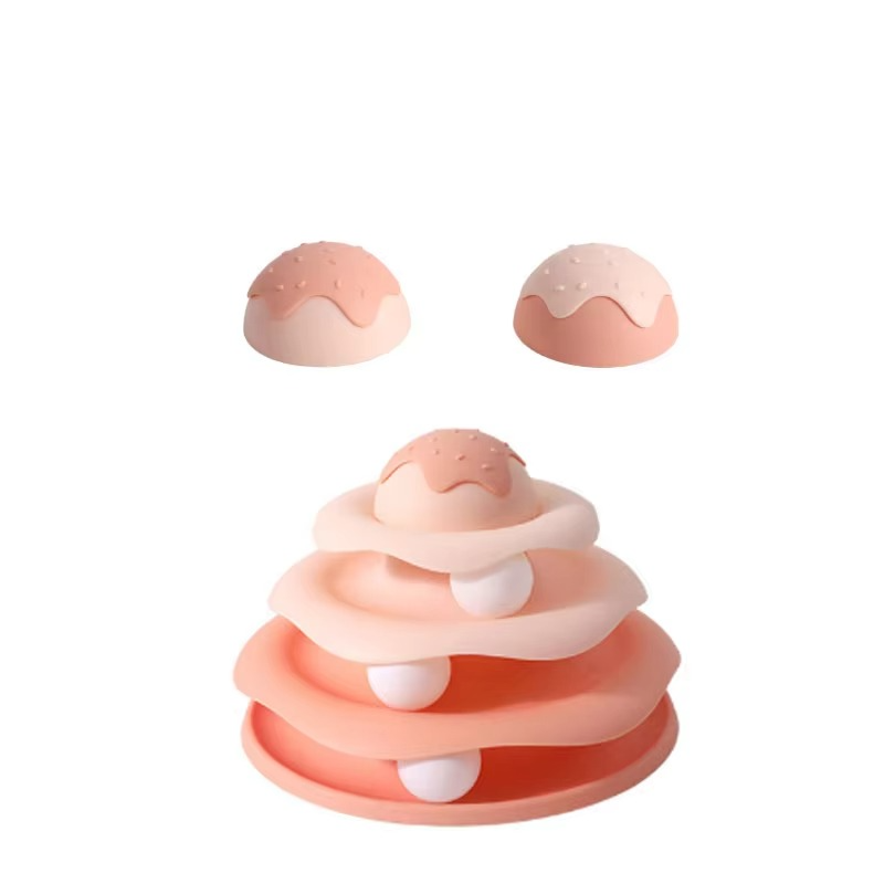 Fun Feline Play Tower with Balls and Tracks