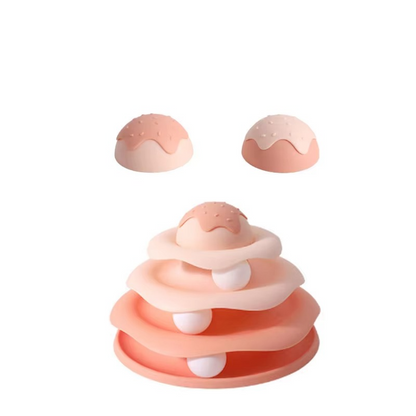 Fun Feline Play Tower with Balls and Tracks
