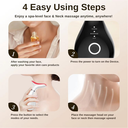 Rejuvenating 3 in 1 LED Face Massager with Red Light