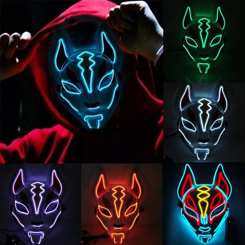 Glowing LED Fox Mask for Halloween Costume Cosplay