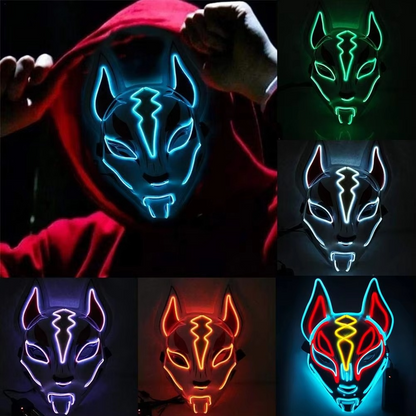 Glowing LED Fox Mask for Halloween Costume Cosplay