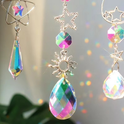 Celestial Star Moon Glass Wind Chime Pendant Decoration