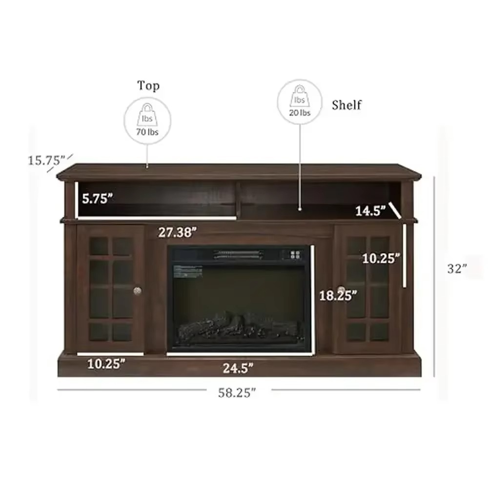 Cozy Infrared Electric Fireplace TV Console for 70 TVs