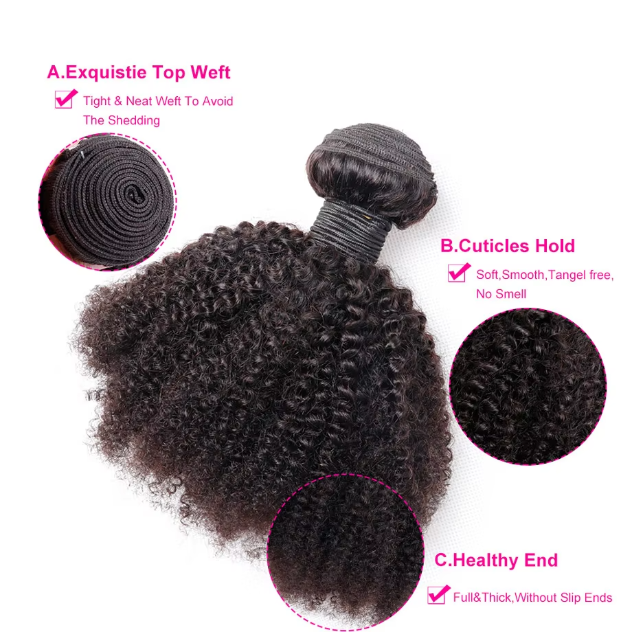 Thick Natural Curly Brazilian Human Hair Extensions Bundles