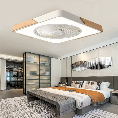 Slim Modern Square Ceiling Light Fan