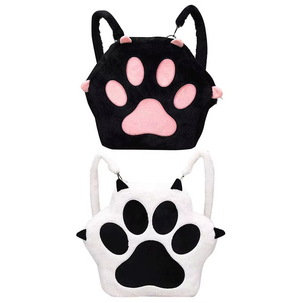 Cute Kitty Faux Fur Backpack Handbag for Women