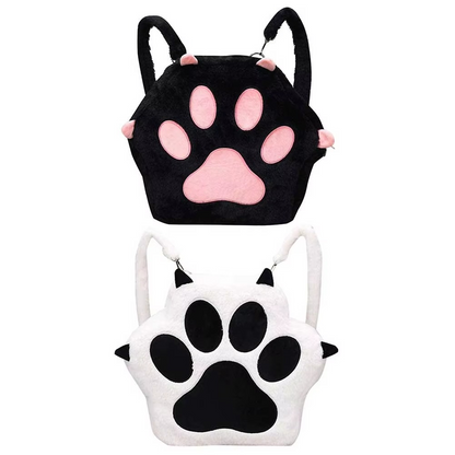 Cute Kitty Faux Fur Backpack Handbag for Women
