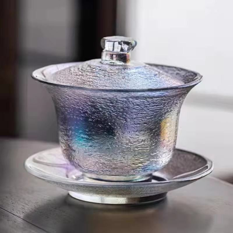 Traditional Handcrafted Ceramic Gaiwan Tea Set for Home Use