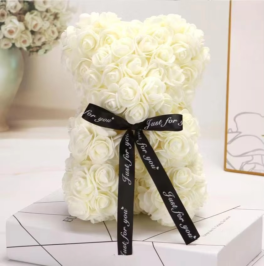 Lovely Rose Teddy Bear Figure in Gift Box