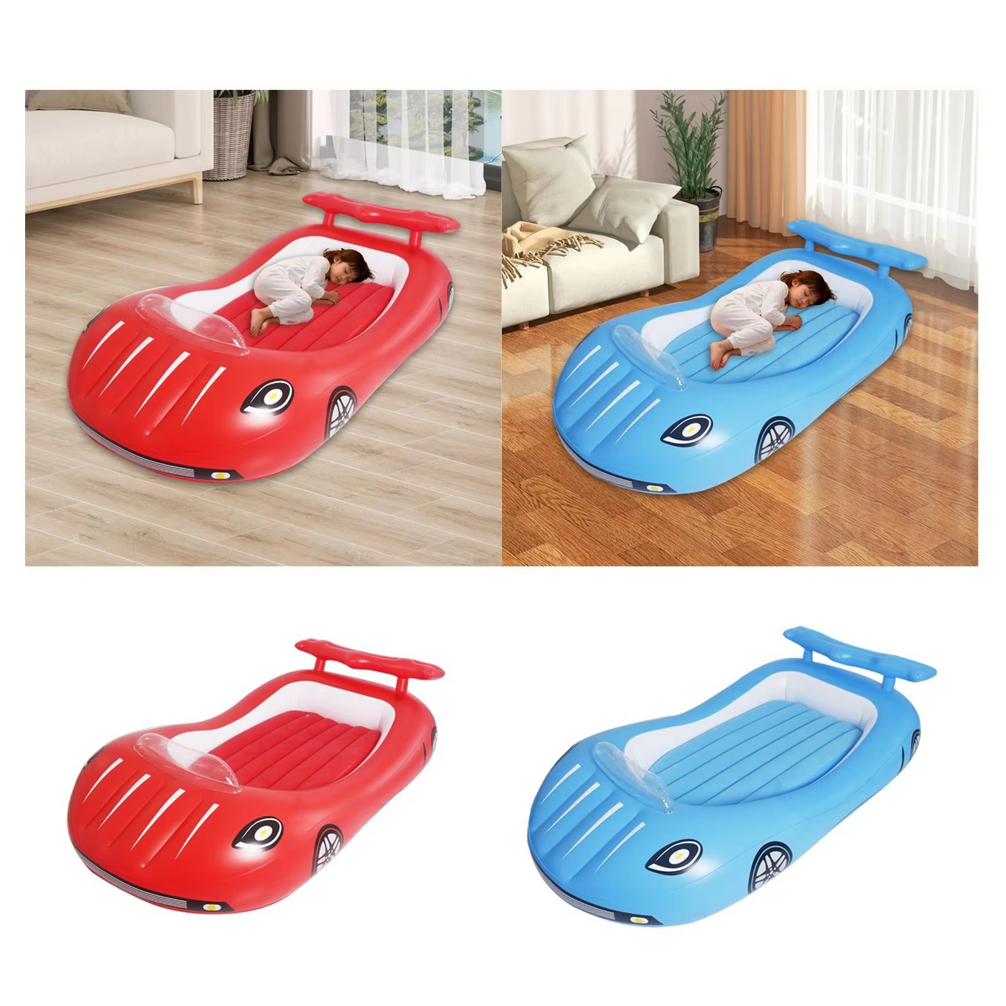 Portable Kids Air Bed with Plush Top Surface
