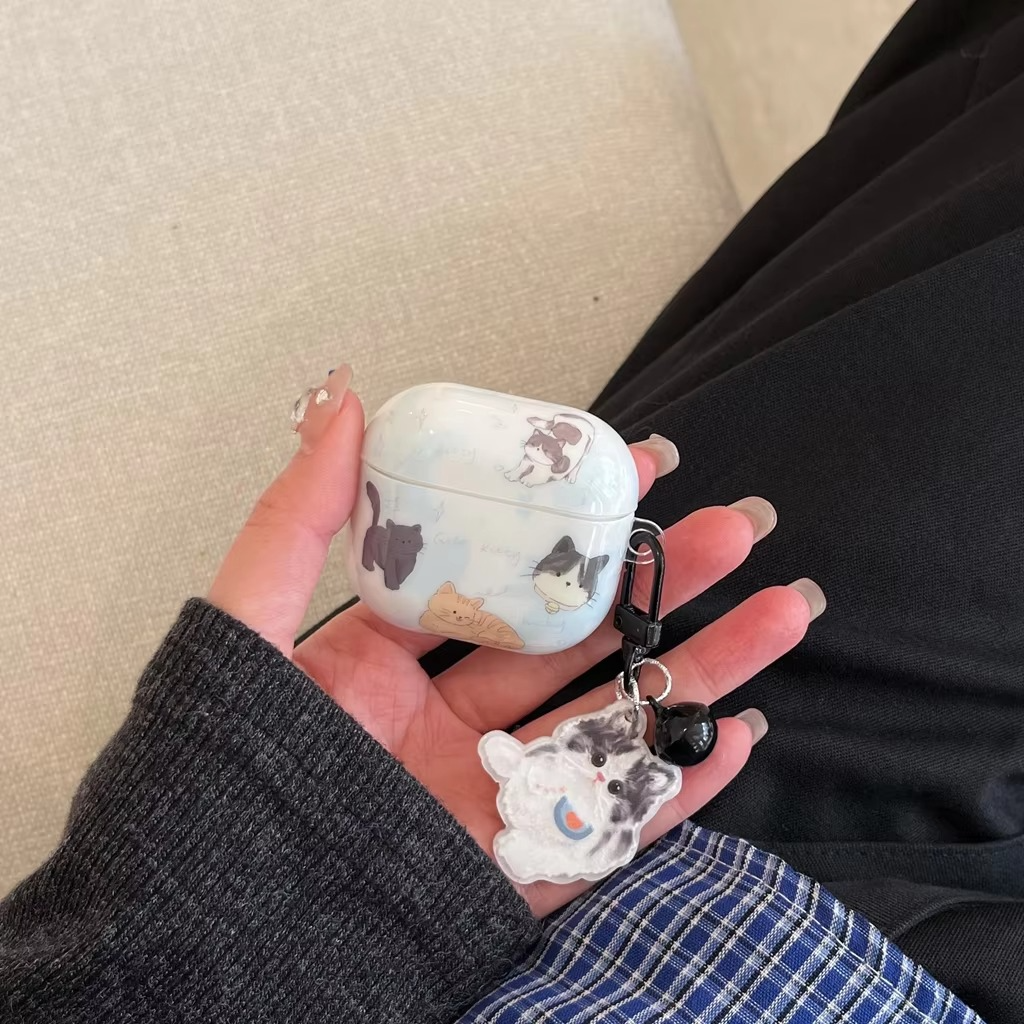 Fun Animal Earbud Case with Small Bell Charm