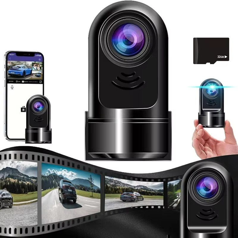 Full HD 360° Rotating Compact Dash Cam with Night Vision - Hehif