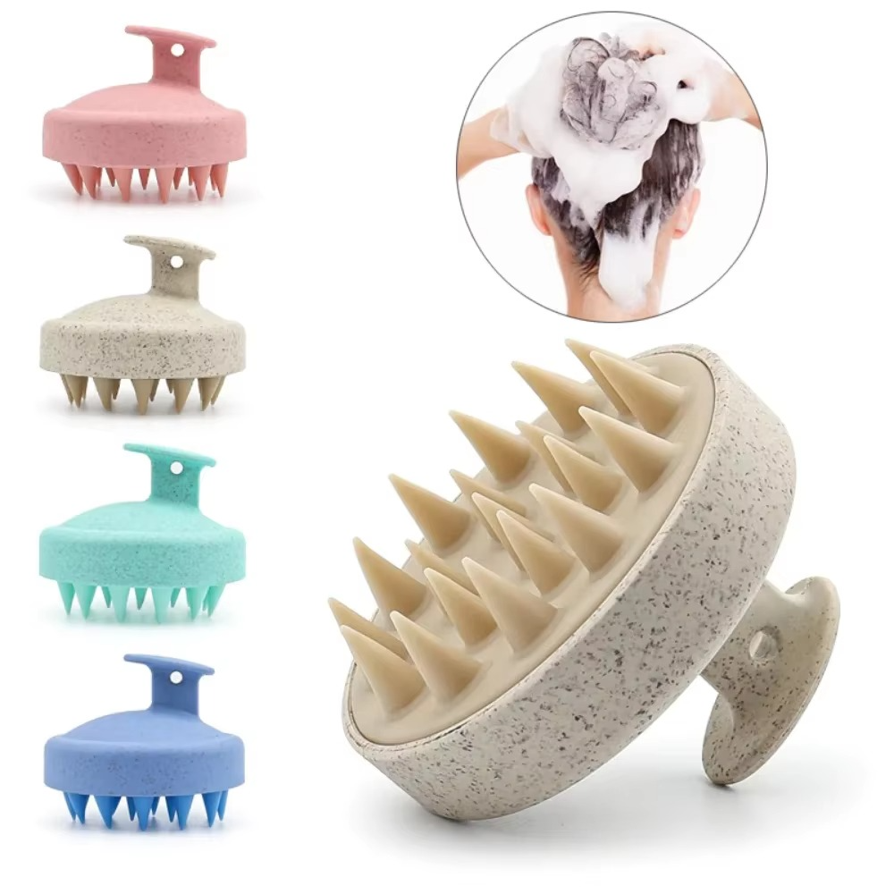 Gentle Hair Scalp Massager Shampoo Brush with Flexible Bristles - Hehif