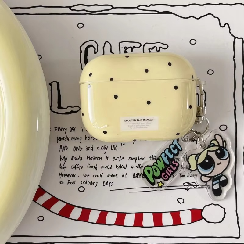 Durable AirPods Cover with Clip, Fun Dot Design