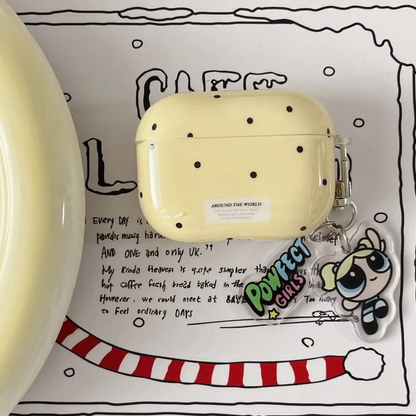 Durable AirPods Cover with Clip, Fun Dot Design