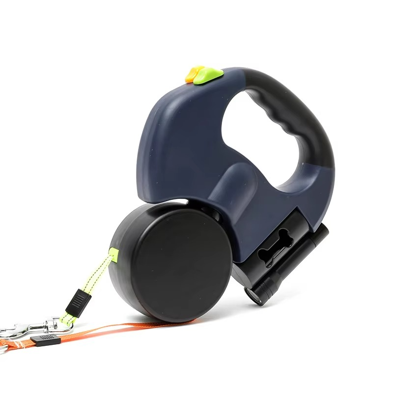 Hands-Free Dog Leash with LED Light and Poop Bag Holder