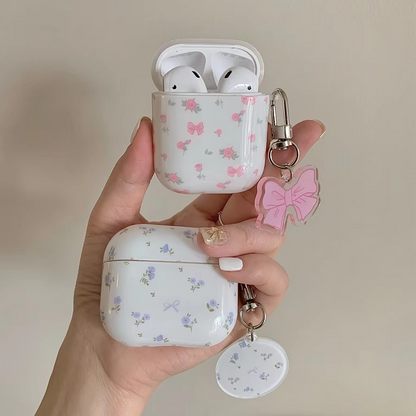 Cute Floral Bow AirPods Phone Case Cover