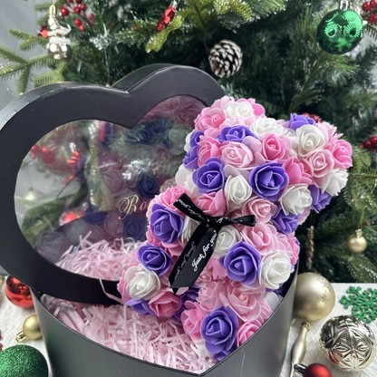 Lovely Rose Teddy Bear Figure in Gift Box
