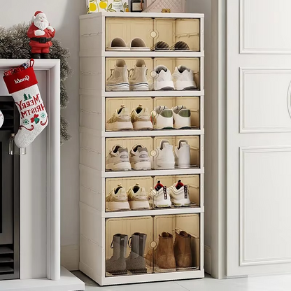 Clear Collapsible Extra Storage Shoe Rack