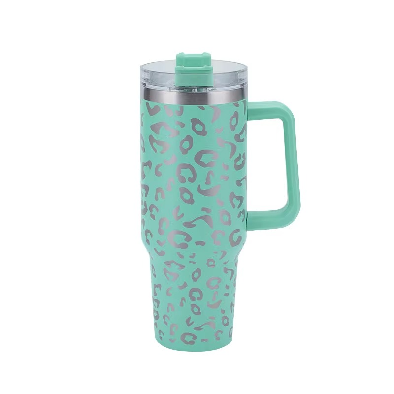 Colorful Patterned Stainless Steel Tumbler 40oz with Lid