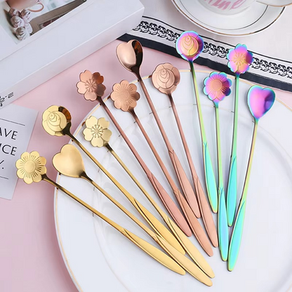 4 Piece Silverware Spoon Set Stainless Steel Flatware