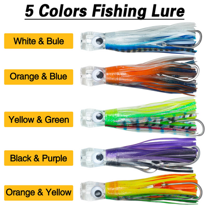 Premium 5pc Trolling Lure Set for Saltwater Fishing