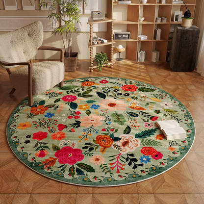 Soft Floral Area Rug with Non Slip Backing