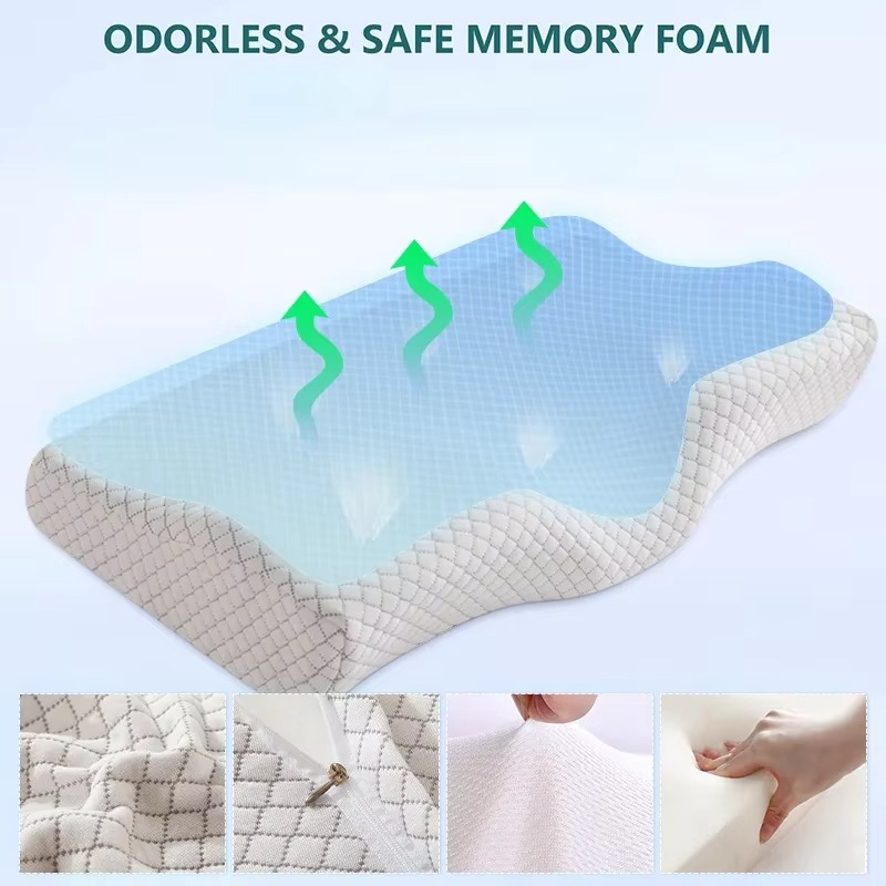 Contoured Orthopedic Neck Support Pillow for Back Relief