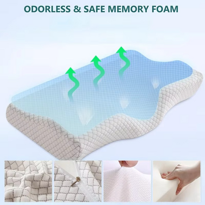 Contoured Orthopedic Neck Support Pillow for Back Relief