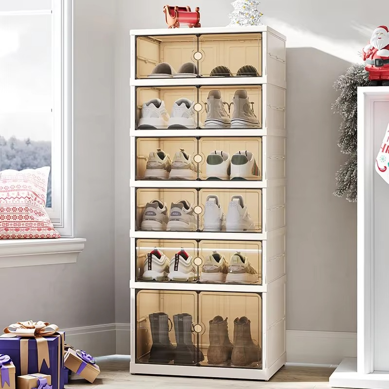 Clear Collapsible Extra Storage Shoe Rack