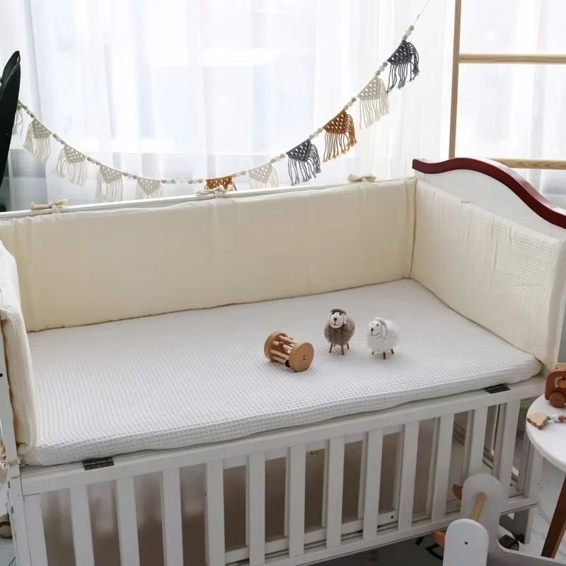 Soft Breathable Baby Crib Bumper Pad for Nursery Safety