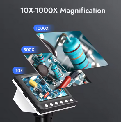 Portable HD Microscope with 4.3'' Screen – 1000X Zoom