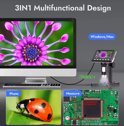 Portable HD Microscope with 4.3'' Screen – 1000X Zoom