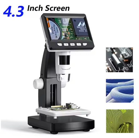 High Definition 4.3 LCD Microscope with 8 LED Lights - Hehif