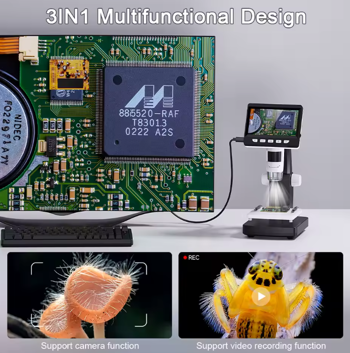 High Definition 4.3 LCD Microscope with 8 LED Lights