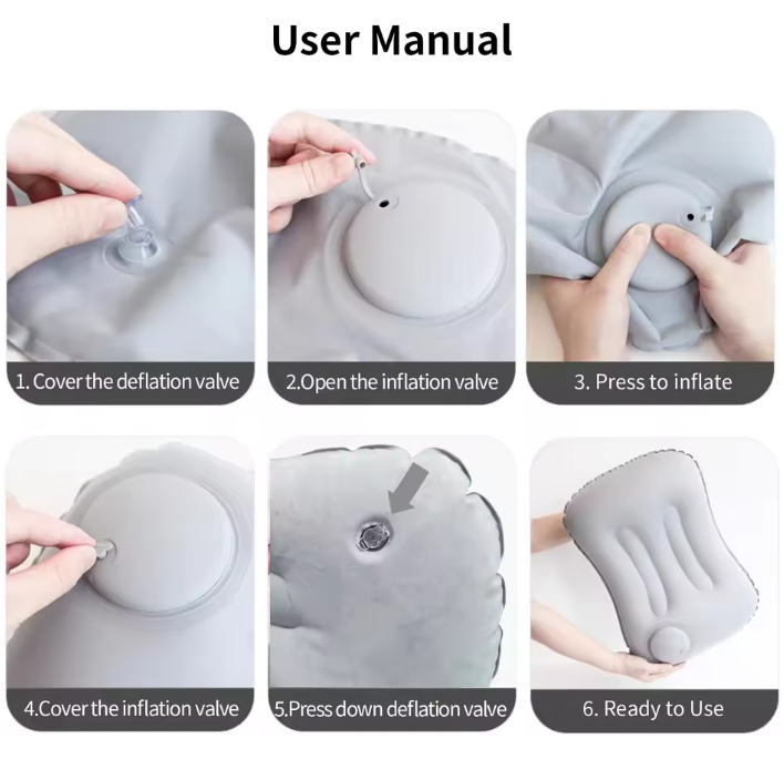 Compact Air Pillow - Soft Neck Support Cushion