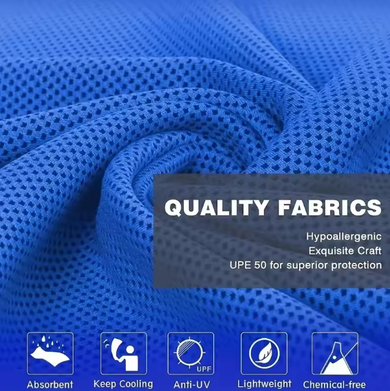 Moisture Wicking Athletic Hooded Towel With Sun Protection