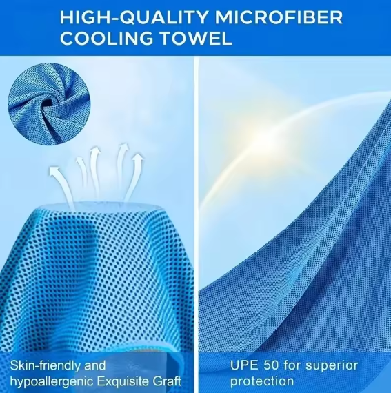 Moisture Wicking Athletic Hooded Towel With Sun Protection